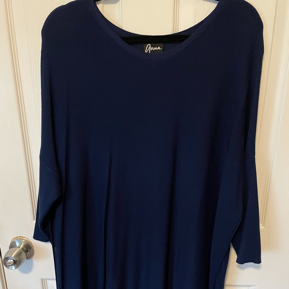 Anna Lane and Co blue knit sweater